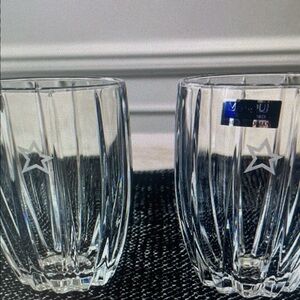 Star-Embellished Clear Glass Tumblers
